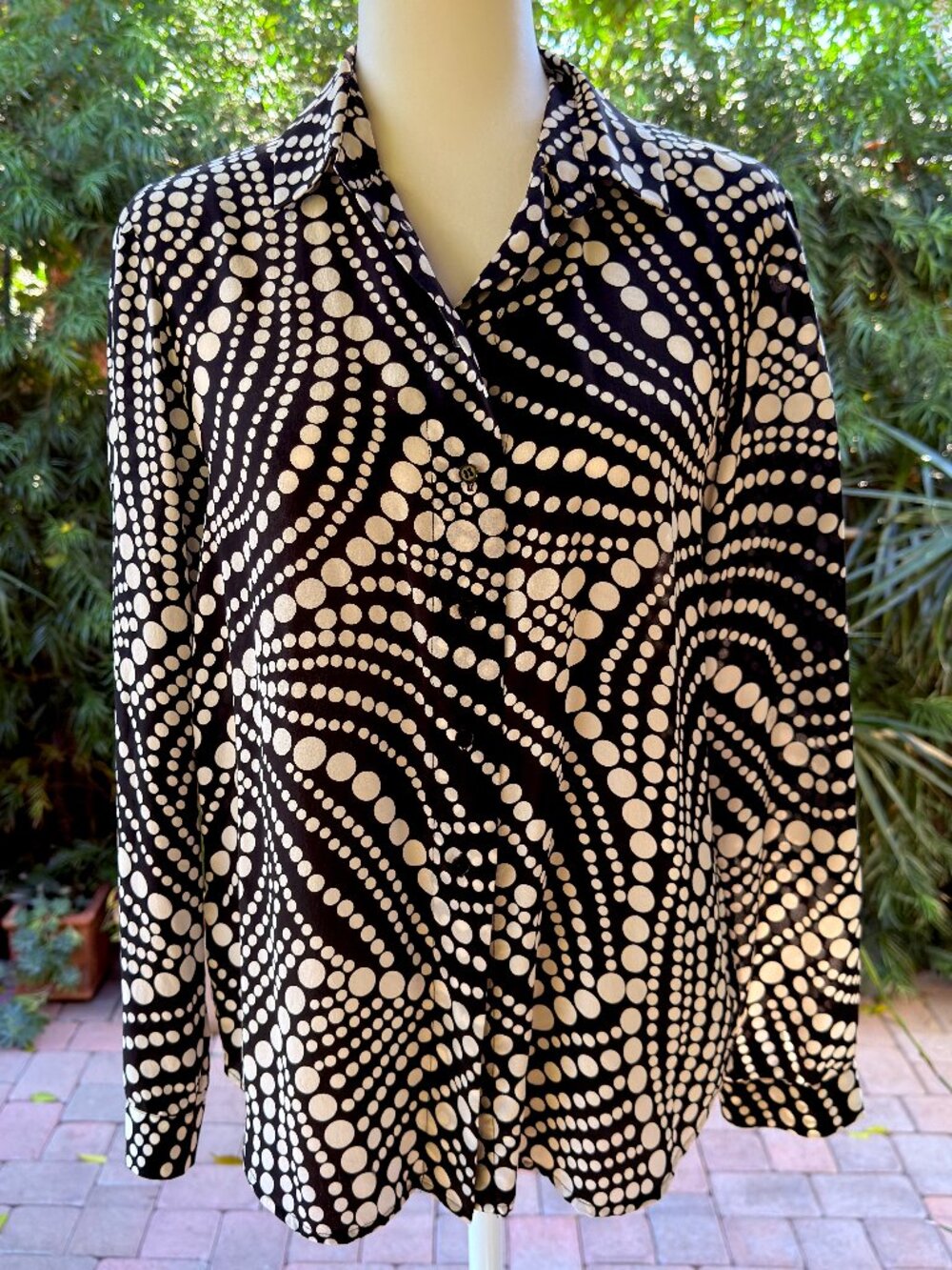 Retro Silk Polka Dot Blouse